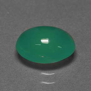 Crisoprasio naturale verde da 1,67 ct, taglio ovale, traslucido