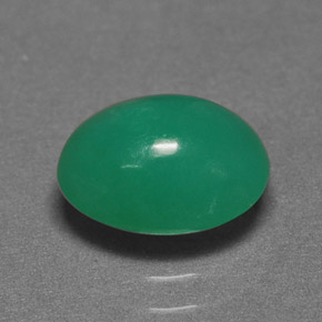 Crisoprasio naturale verde da 1,98 ct, taglio ovale, traslucido