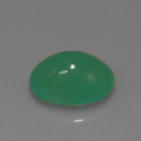 Crisoprasio naturale verde da 3,18 ct, taglio ovale, traslucido
