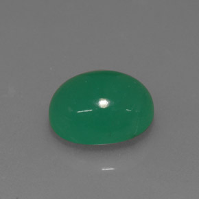 Crisoprasio naturale verde da 2,14 ct, taglio ovale, traslucido