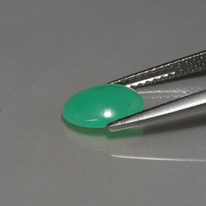 Crisoprasio Verde naturale da 1.21 ct, Taglio ovale, Traslucido