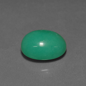 Crisoprasio naturale verde da 4,05 ct, taglio ovale, traslucido