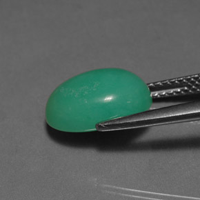 Crisoprasio naturale verde da 4,05 ct, taglio ovale, traslucido