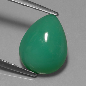 Crisoprasio Verde naturale da 3.77 ct, Forma a pera, Traslucido