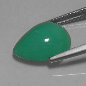 Crisoprasio Verde naturale da 3.77 ct, Forma a pera, Traslucido