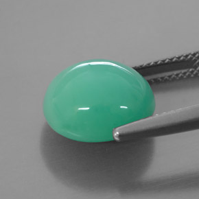 Crisoprasio Verde naturale da 7.55 ct, Taglio ovale, Traslucido