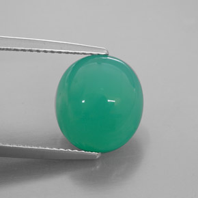 Crisoprasio naturale verde da 6,11 ct, trasparente, trasparente/traslucido
