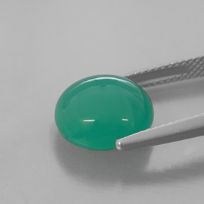 Crisoprasio naturale verde da 6,11 ct, trasparente, trasparente/traslucido