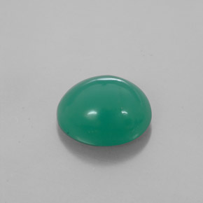 Crisoprasio naturale verde da 4,38 ct, taglio ovale, traslucido