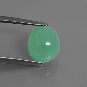 Crisoprasio naturale verde da 2,64 ct, trasparente, trasparente/traslucido