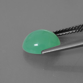Crisoprasio naturale verde da 2,64 ct, trasparente, trasparente/traslucido