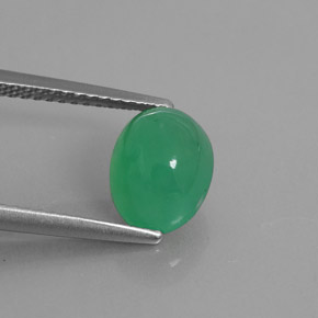 Crisoprasio naturale verde da 2,44 ct, trasparente, trasparente/traslucido