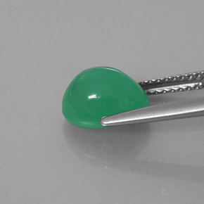 Crisoprasio naturale verde da 2,44 ct, trasparente, trasparente/traslucido