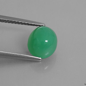 Crisoprasio naturale verde da 2,43 ct, trasparente, trasparente/traslucido