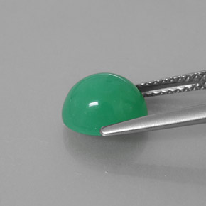 Crisoprasio naturale verde da 2,43 ct, trasparente, trasparente/traslucido