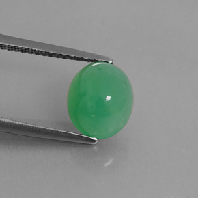 Crisoprasio naturale verde da 2,92 ct, trasparente, trasparente/traslucido