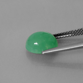 Crisoprasio naturale verde da 2,92 ct, trasparente, trasparente/traslucido