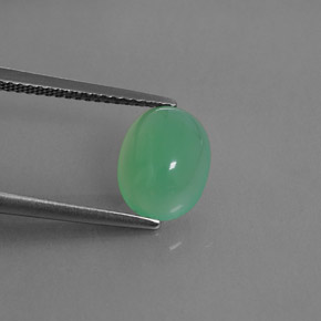 Crisoprasio naturale verde da 2,49 ct, trasparente, trasparente/traslucido