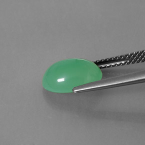 Crisoprasio naturale verde da 2,49 ct, trasparente, trasparente/traslucido