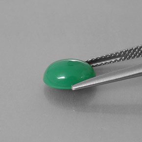 Crisoprasio naturale verde da 1,91 ct, trasparente, trasparente/traslucido
