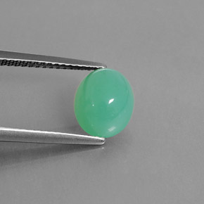 Crisoprasio naturale verde da 2,34 ct, trasparente, trasparente/traslucido