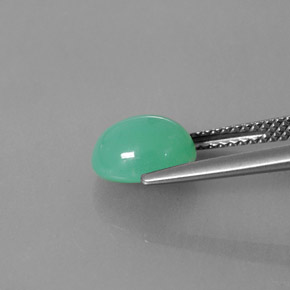 Crisoprasio naturale verde da 2,34 ct, trasparente, trasparente/traslucido