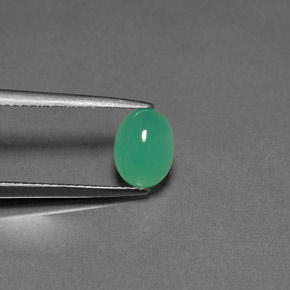 Crisoprasio naturale verde da 1,57 ct, trasparente, trasparente/traslucido