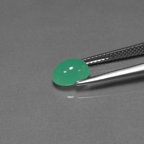 Crisoprasio naturale verde da 1,57 ct, trasparente, trasparente/traslucido