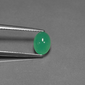 Crisoprasio naturale verde da 1,51 ct, trasparente, trasparente/traslucido