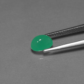 Crisoprasio naturale verde da 1,51 ct, trasparente, trasparente/traslucido