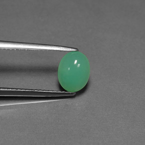 Crisoprasio naturale verde da 1,27 ct, trasparente, trasparente/traslucido