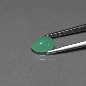 Crisoprasio naturale verde da 1,27 ct, trasparente, trasparente/traslucido