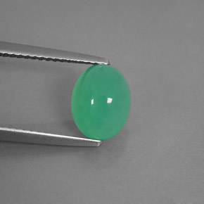 Crisoprasio naturale verde da 2,13 ct, trasparente, trasparente/traslucido
