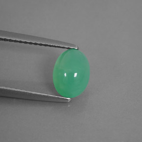 Crisoprasio naturale verde da 1,42 ct, trasparente, trasparente/traslucido
