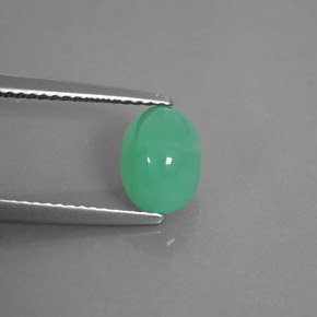 Crisoprasio naturale verde da 1,66 ct, trasparente, trasparente/traslucido
