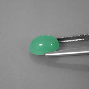 Crisoprasio naturale verde da 1,66 ct, trasparente, trasparente/traslucido