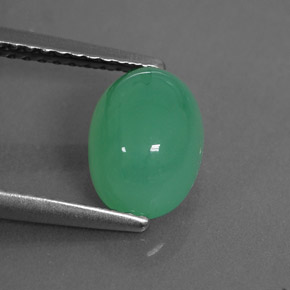 Crisoprasio naturale verde da 2,04 ct, trasparente, trasparente/traslucido