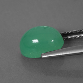 Crisoprasio naturale verde da 2,04 ct, trasparente, trasparente/traslucido
