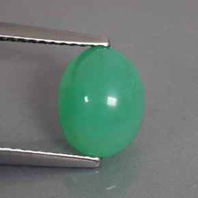 Crisoprasio naturale verde da 2,03 ct, trasparente, trasparente/traslucido