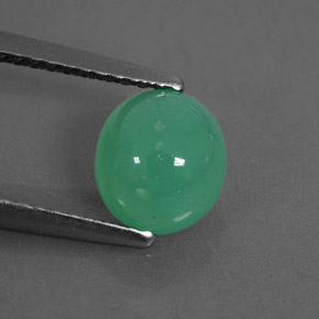 Crisoprasio naturale verde da 1,38 ct, trasparente, trasparente/traslucido