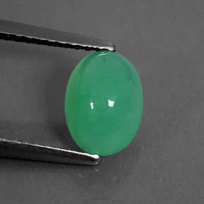Crisoprasio verde naturale da 1,43 ct, trasparente, trasparente/traslucido
