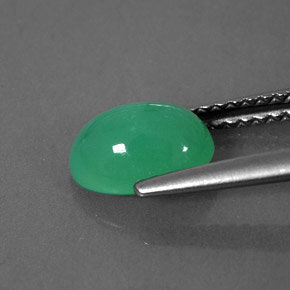 Crisoprasio verde naturale da 1,43 ct, trasparente, trasparente/traslucido