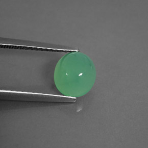 Crisoprasio naturale verde da 1,55 ct, trasparente, trasparente/traslucido