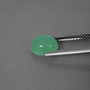 Crisoprasio naturale verde da 1,55 ct, trasparente, trasparente/traslucido