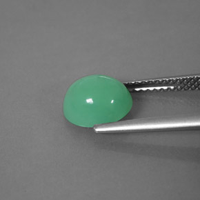 Crisoprasio naturale verde da 2,05 ct, trasparente, trasparente/traslucido