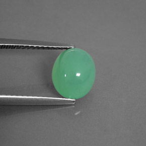 Crisoprasio naturale verde da 2,05 ct, trasparente, trasparente/traslucido