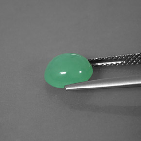Crisoprasio naturale verde da 2,05 ct, trasparente, trasparente/traslucido