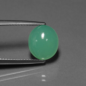 Crisoprasio naturale verde da 3,50 ct, trasparente, trasparente/traslucido