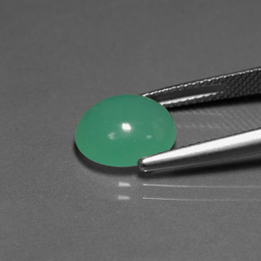 Crisoprasio naturale verde da 3,50 ct, trasparente, trasparente/traslucido