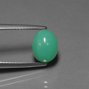 Crisoprasio naturale verde da 3,04 ct, trasparente, trasparente/traslucido